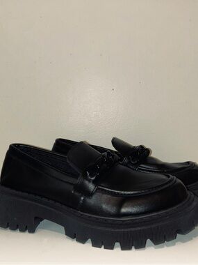 Black Chunky Lug-Soled Penny Loafers - Brand New (without Tags)
